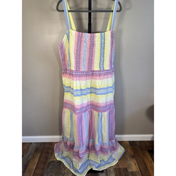 Lane Bryant maxi dress multicolor striped ruffled bottom  26/28 - Picture 1 of 6